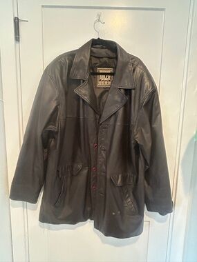 Vintage Adler “Since 1955” Dark Brown Leather Jacket Men’s XXL